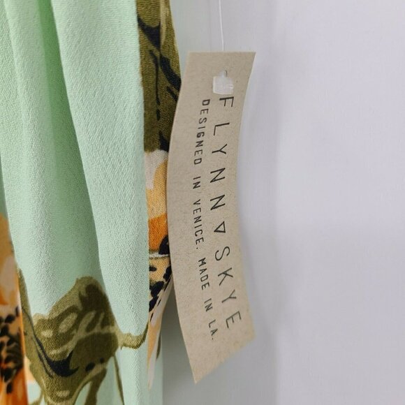 New Flynn Skye Karlie Bodysuit Womens XS/S Mint Gatherings Tie Shoulders Floral - Picture 3 of 4